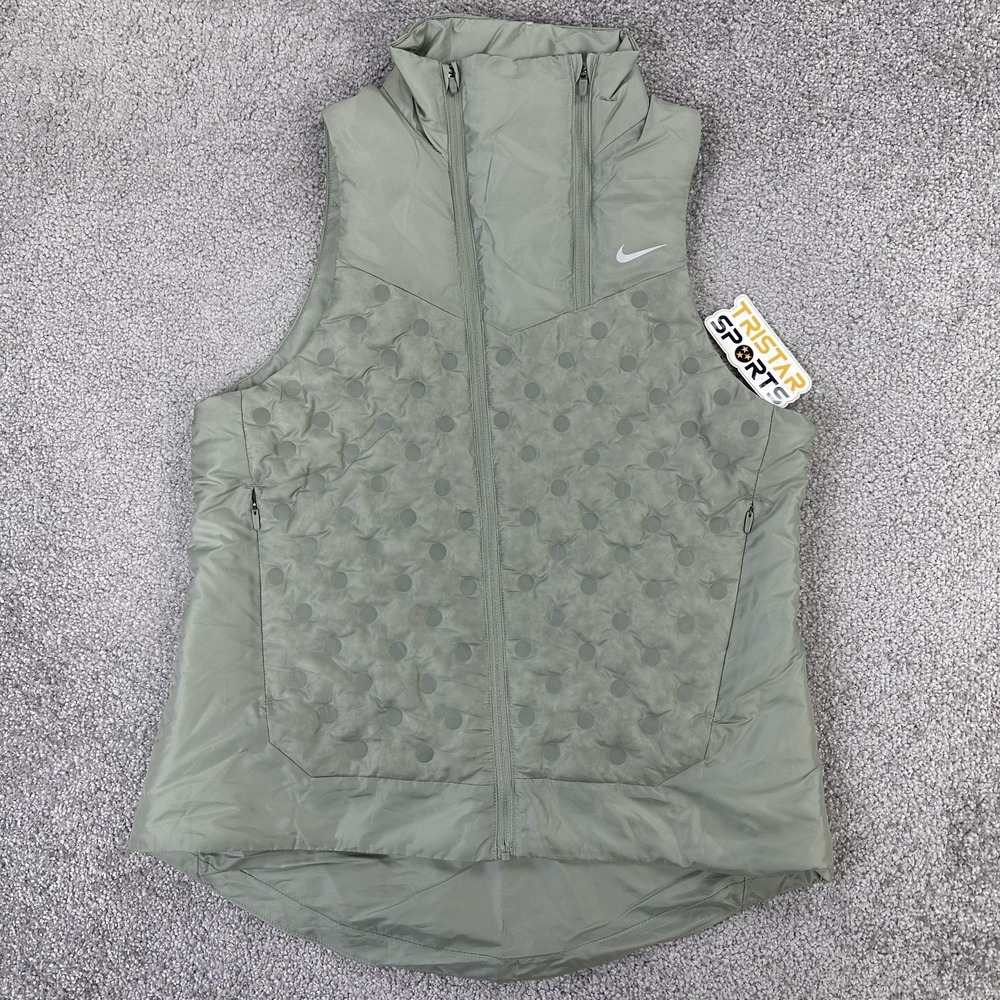 Nike Therma-FIT ADV Vest Womens XS Green Insulated Running Puffer FB7606-370